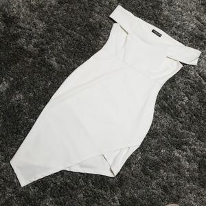 Ivory Off Shoulder Dress from Fashion Nova